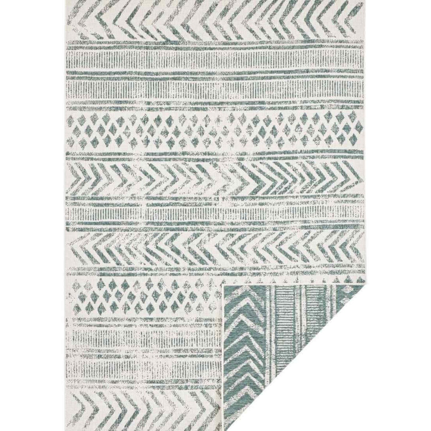 Hanse Home Green Geometric Indoor Outdoor Reversible Flatweave Rug - 160 x 230cm
