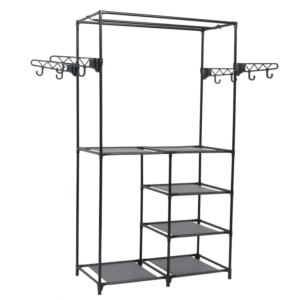 Walplus Steel Clothes Rack and Non-woven - Black - 87 x 44 x 158 cm