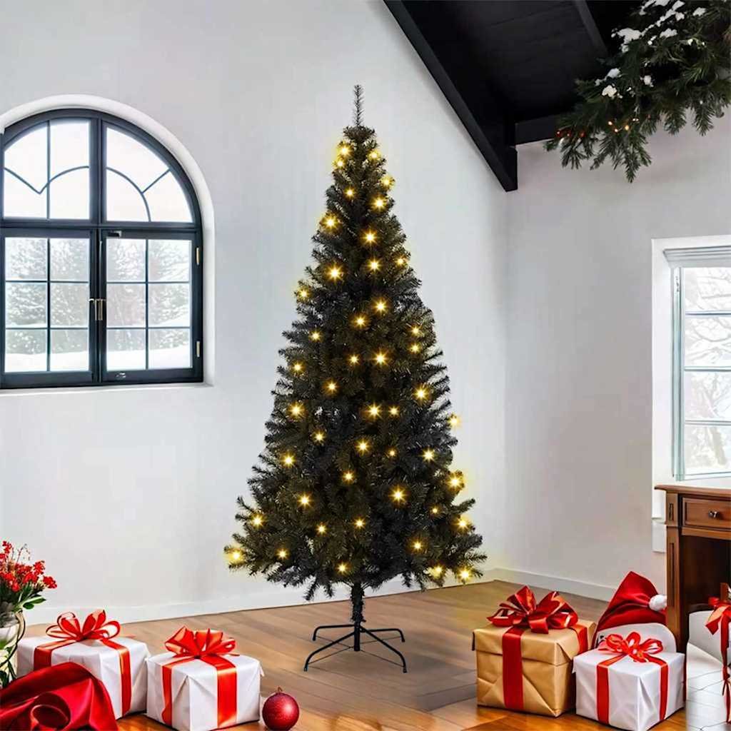 Walplus 300 LED Lights Artificial Christmas Tree - Black - 180 cm