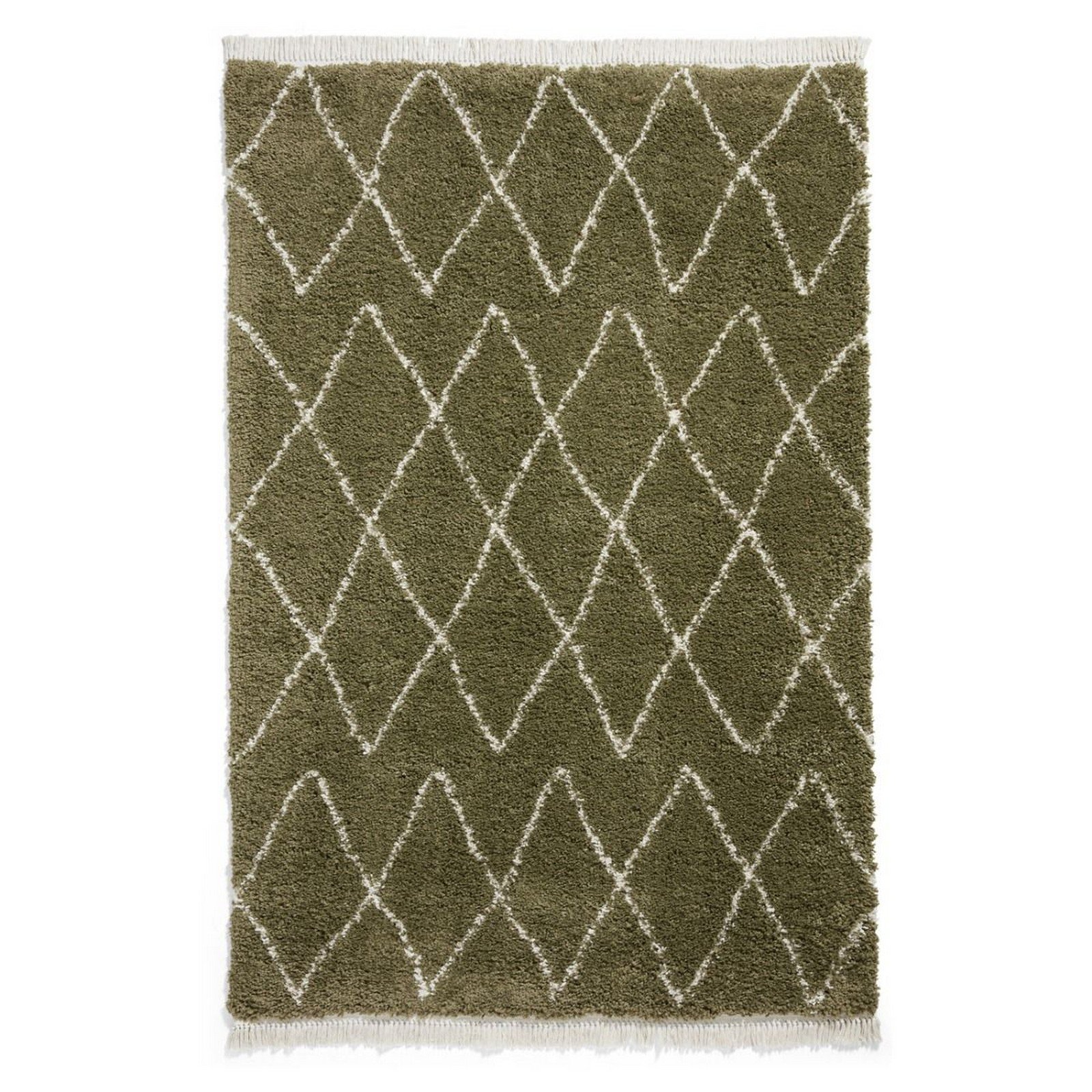 Mega Flooring Green Shaggy Geometric Rug - 160 x 230cm