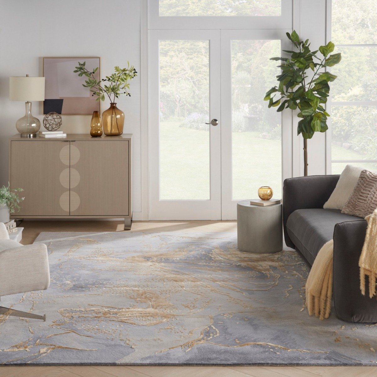 Mega Flooring Grey Modern Abstract Rug - 114 x 175cm