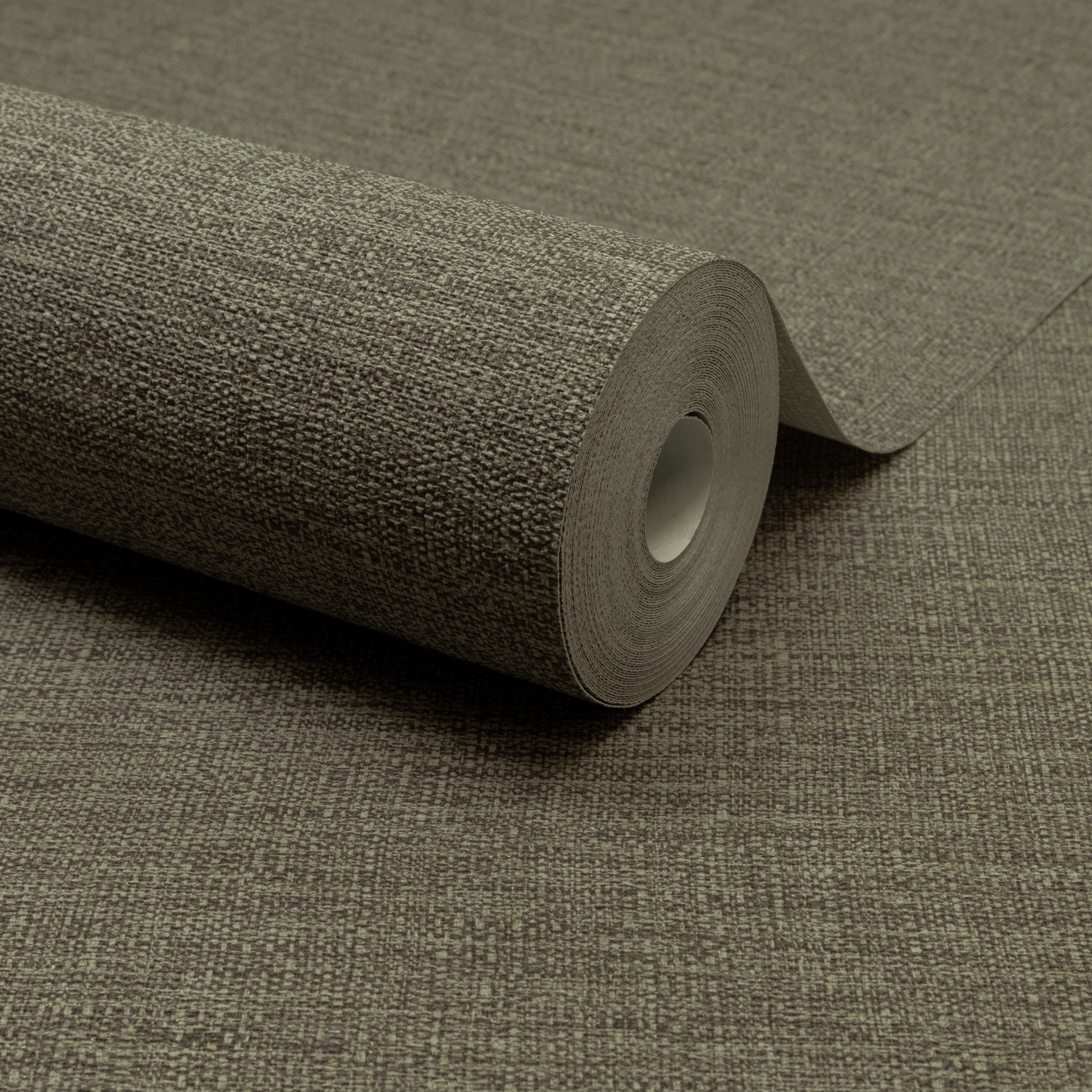 Grandeco Telma Slubbed Fabric Hessian Textured Wallpaper - Dark Green