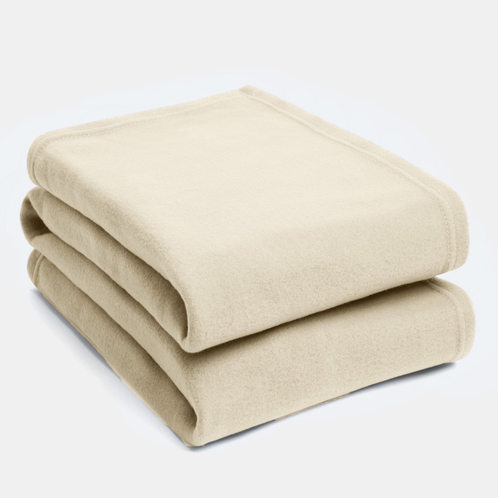 OHS Plain Fleece Blanket Throw 120 x 150cm - Cream