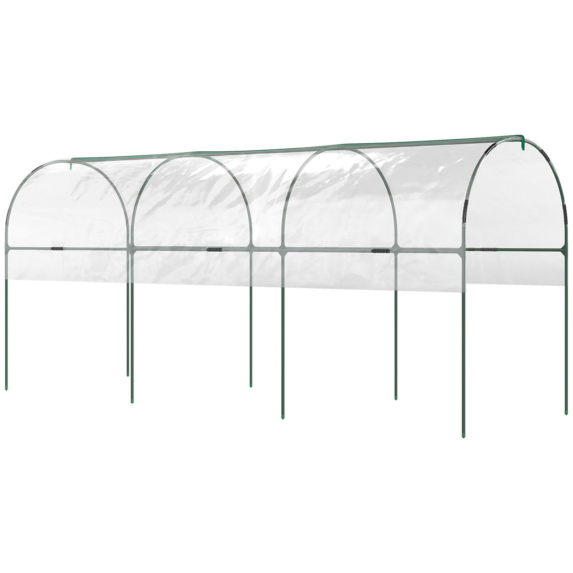 Outsunny 4 Hoop Tunnel Greenhouse - Clear