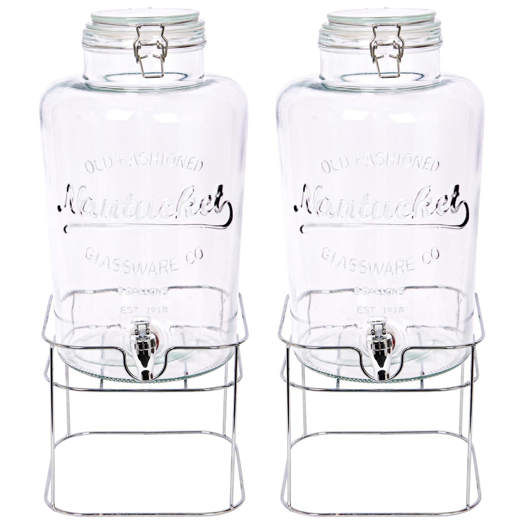 Rink Drink Glass Drinks Dispensers with Tap - Pack of 2 - 8.7L