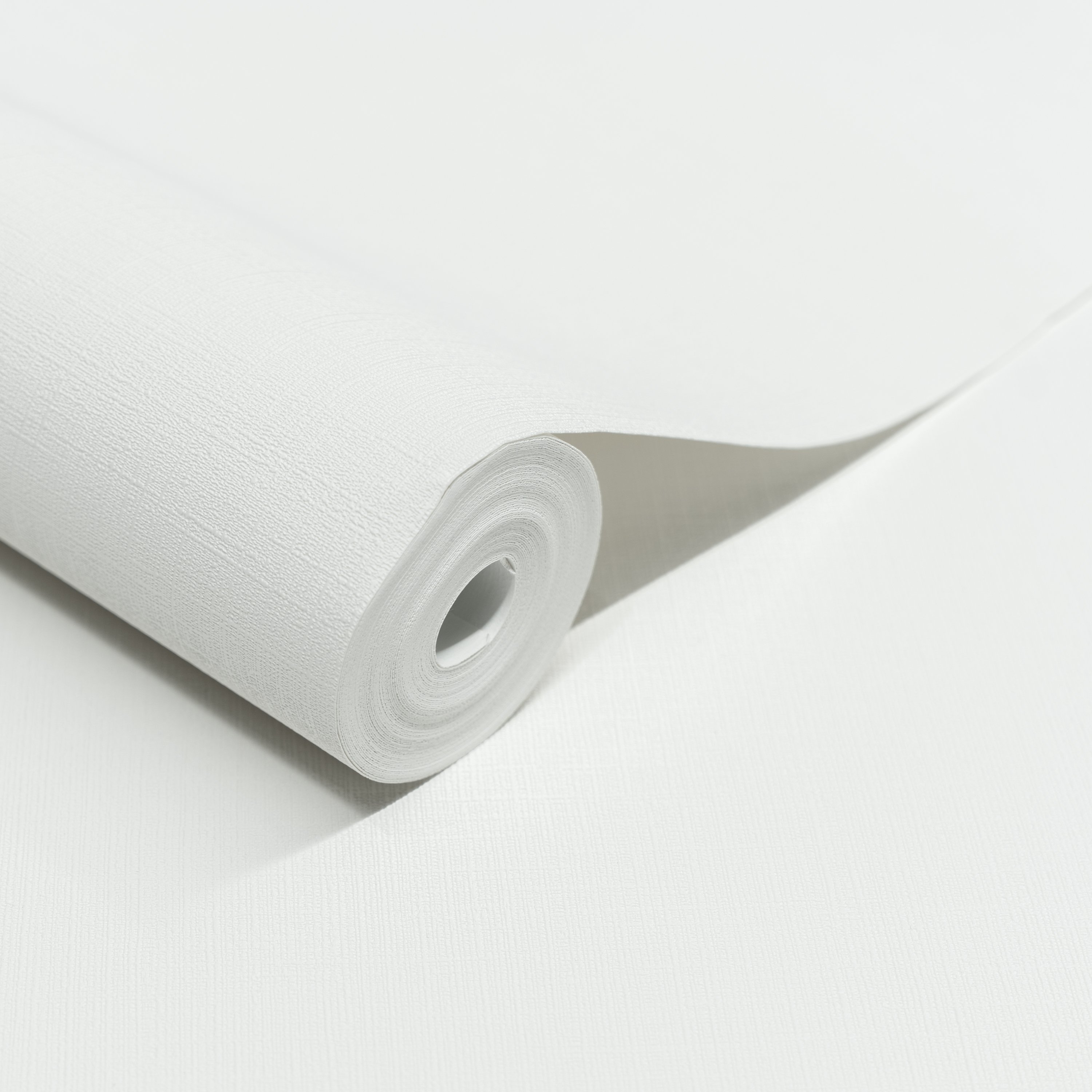 Grandeco Solena Brushed Check Weave Hessian Textured Plain Wallpaper - White