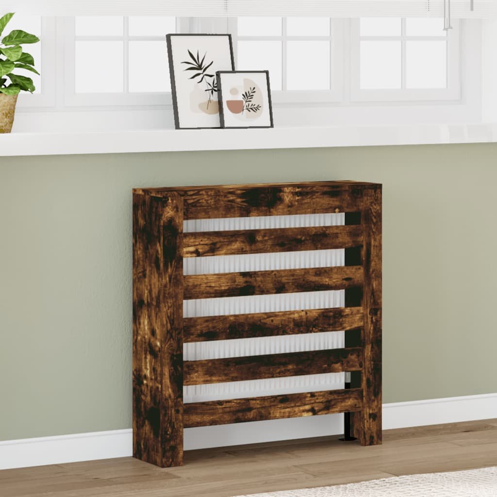 Walplus Engineered Wood Radiator Cover - Smoked Oak - 78 x 20 x 82 cm