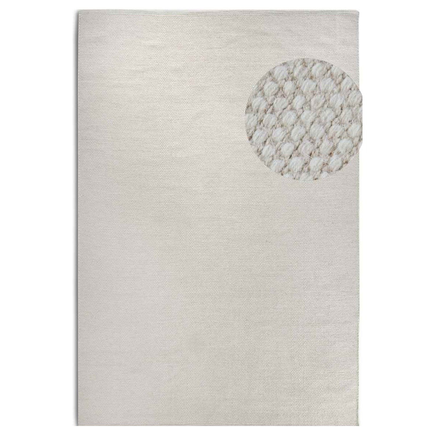 Hanse Home White  Pradesh Wool Reversible Handwoven Rug - 60 x 90cm