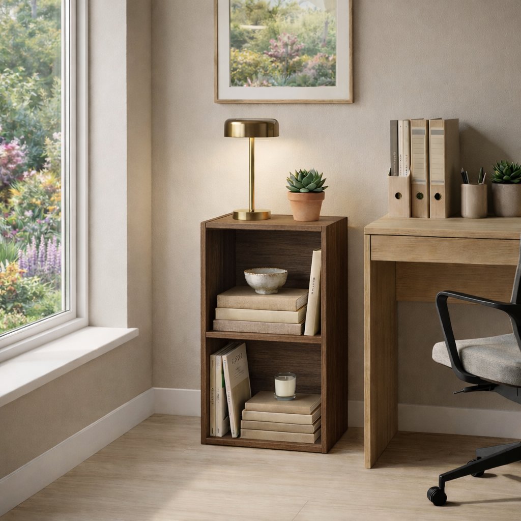 Vida Designs Oxford 2 Tier Cube Bookcase - Walnut
