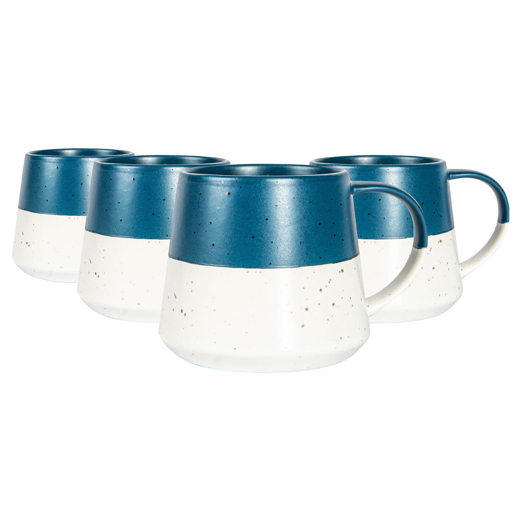 Nicola Spring Dipped Flecked Belly 370ml Mugs Pack of 4 - Navy