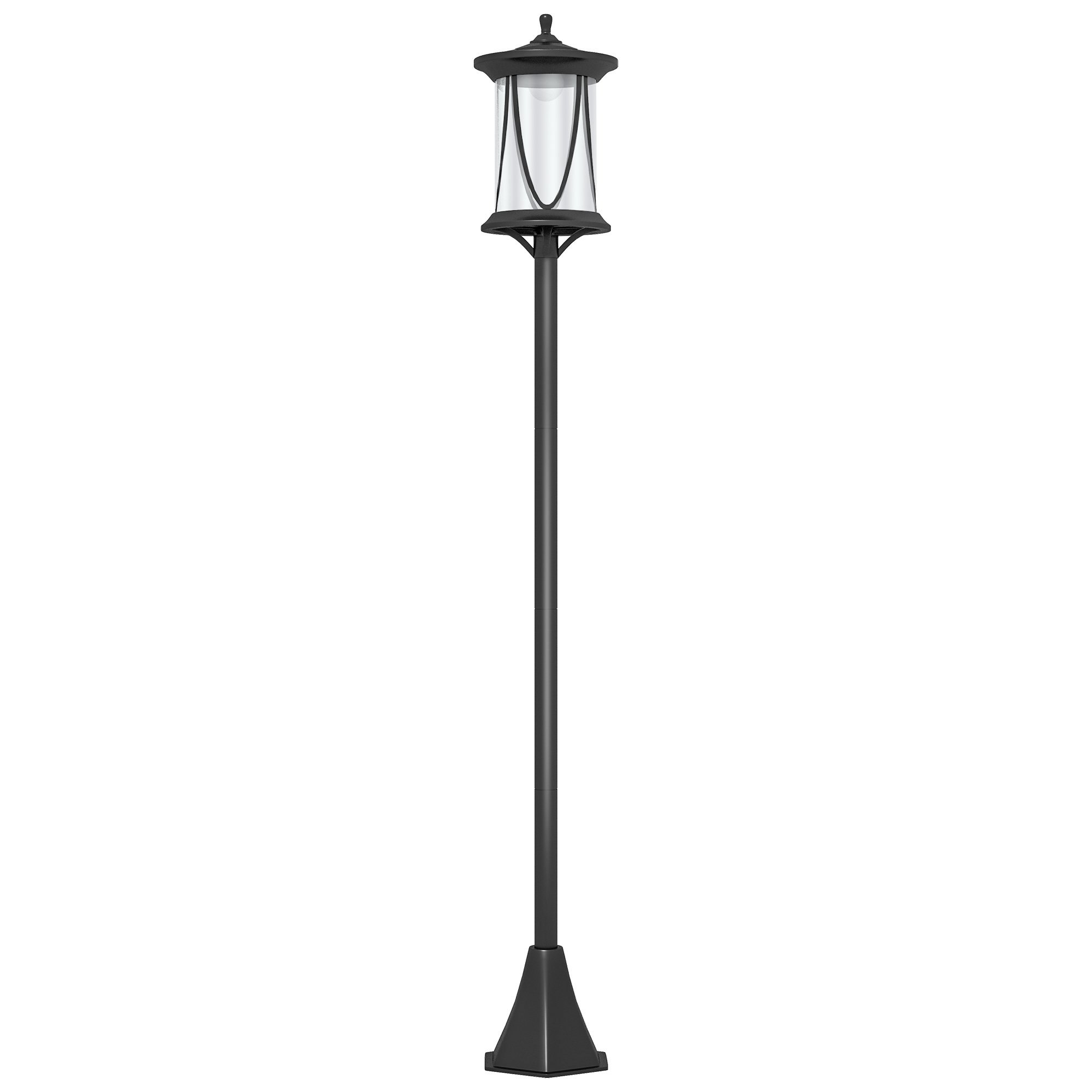 Outsunny Solar Lamp Post Light - Black