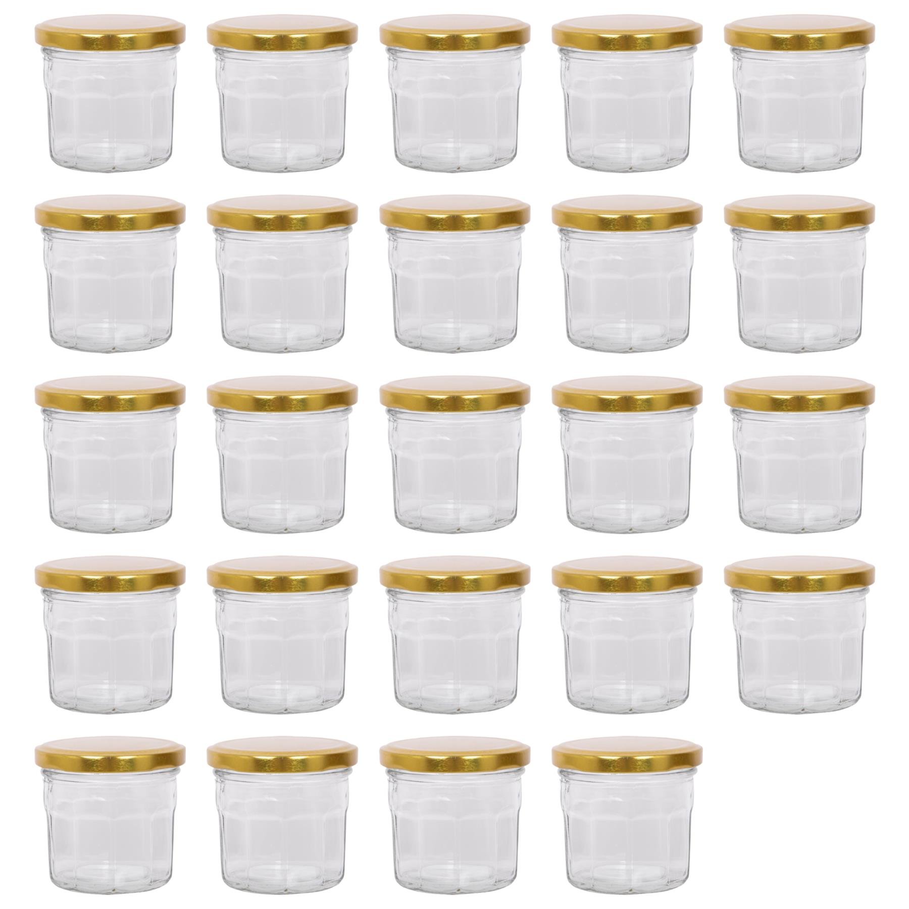 Argon Tableware Glass Jam Jars with Lids - Pack of 24