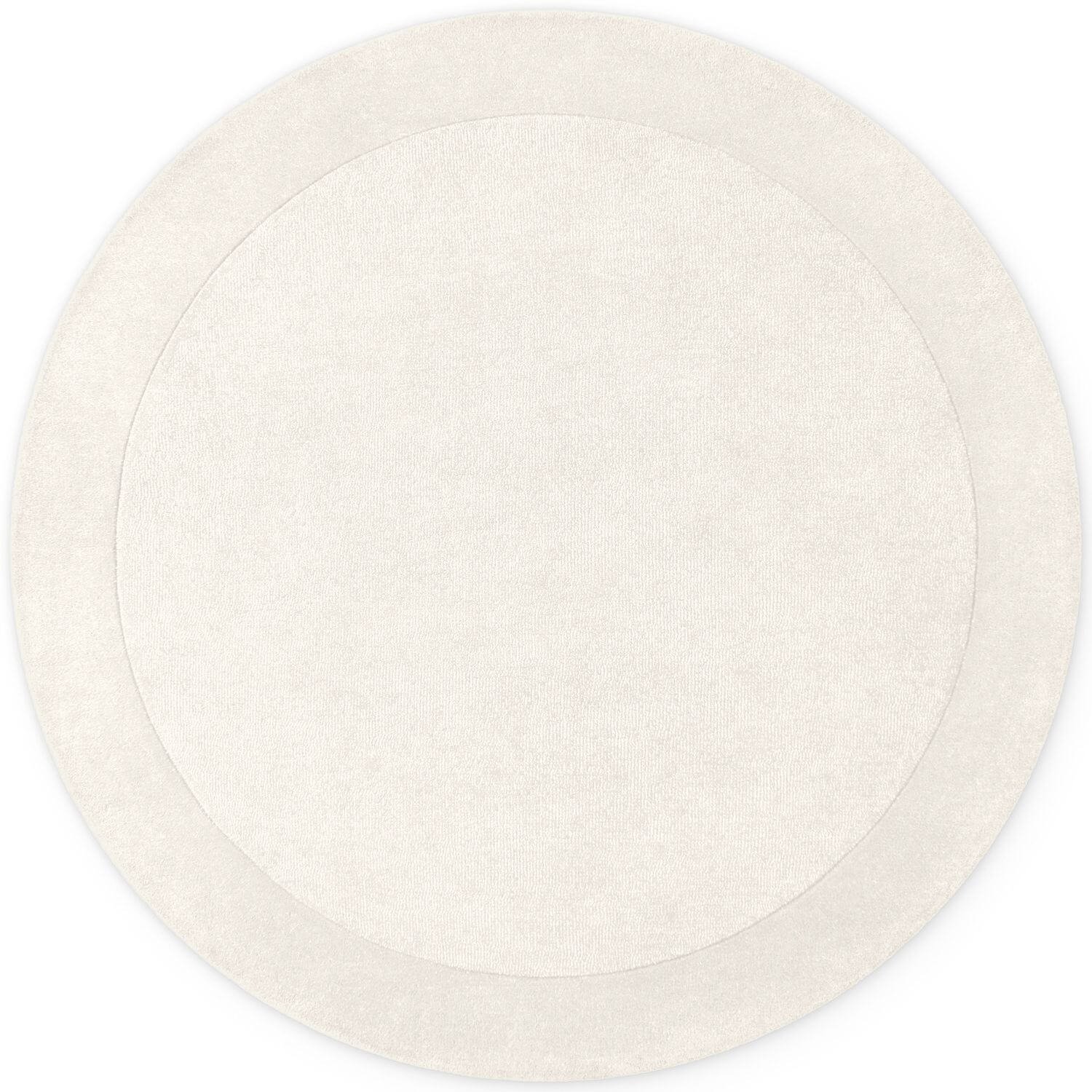 Hanse Home Cream 1812 Kari Handmade Blend Bordered Round Rug - 150cm