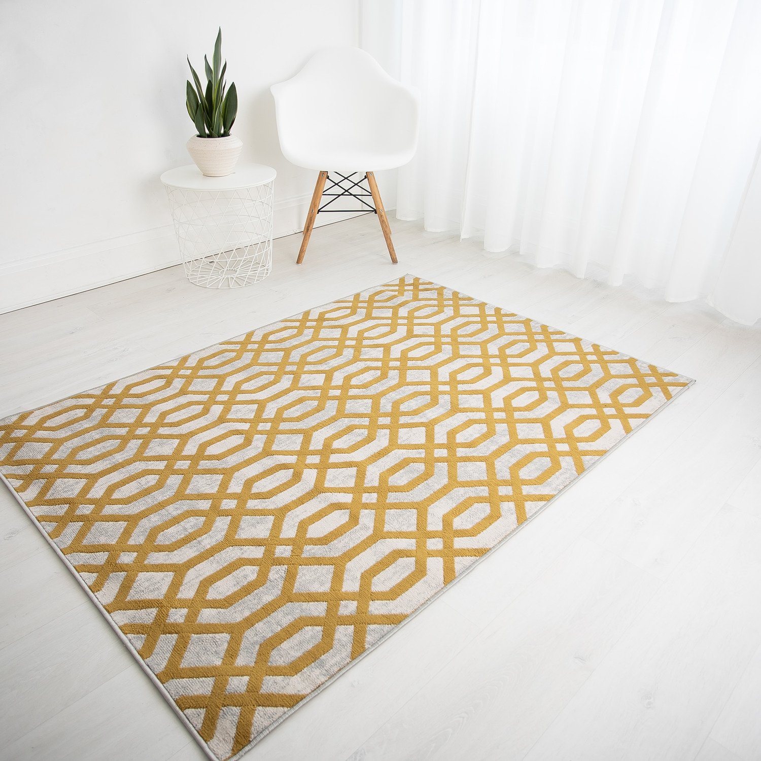 DS Living Bellagio Patterned Rug - Beige & Ochre - 150x80cm