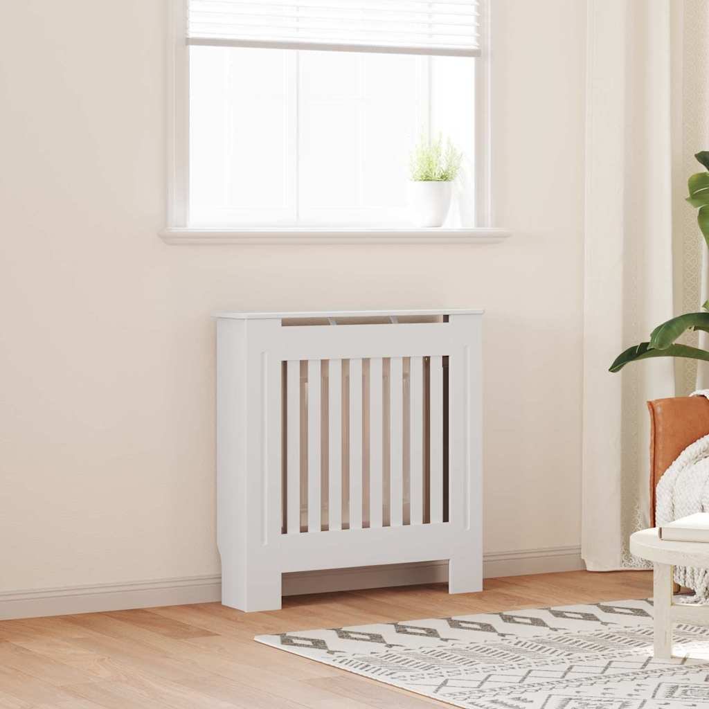 Walplus Pack of 2 Engineered Wood Radiator Cover - White - 78 x 19 x 81.5 cm