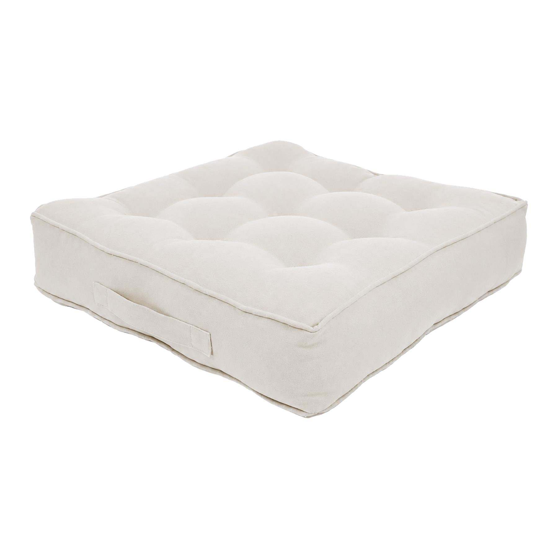 Harbour Housewares Square Armchair Booster Cushion - 50 x 50cm - Cream