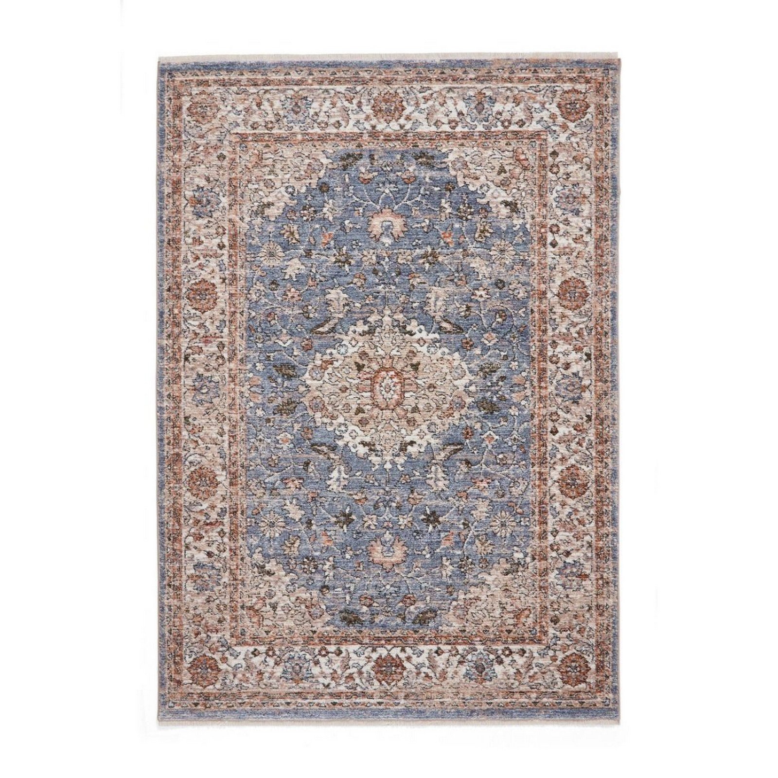 Mega Flooring Blue Traditional Abstract Rug - 80 x 150cm