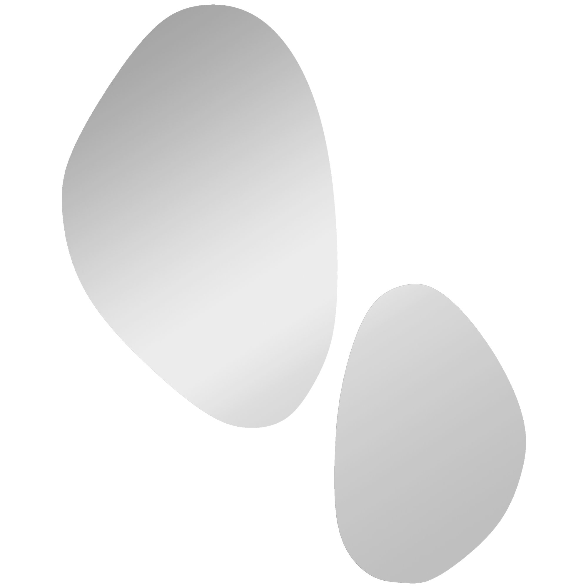 HOMCOM Set of 2 Irregular Pebble Shaped Wall Mirror - Gold