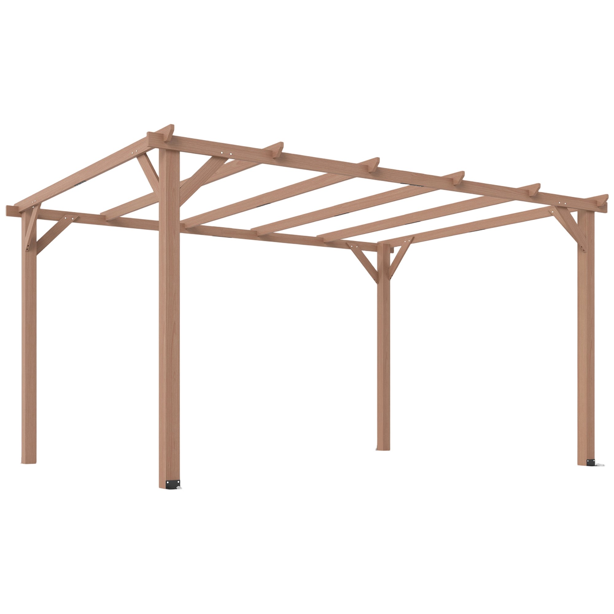 Outsunny Fir Wood Grape Trellis Pergola - Acid Brown