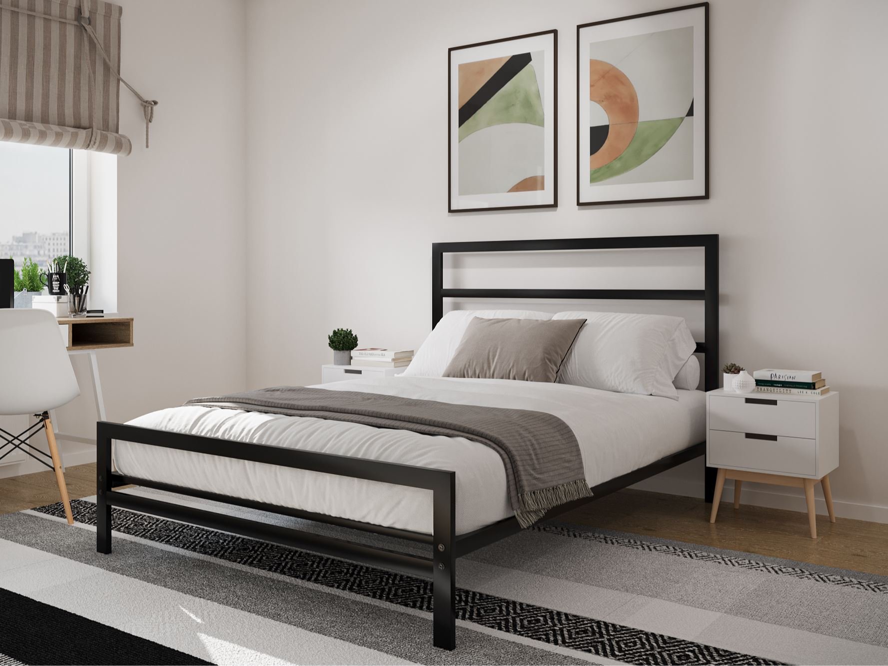 Snuggle Beds Thor Black Metal Bed Frame - Small Double