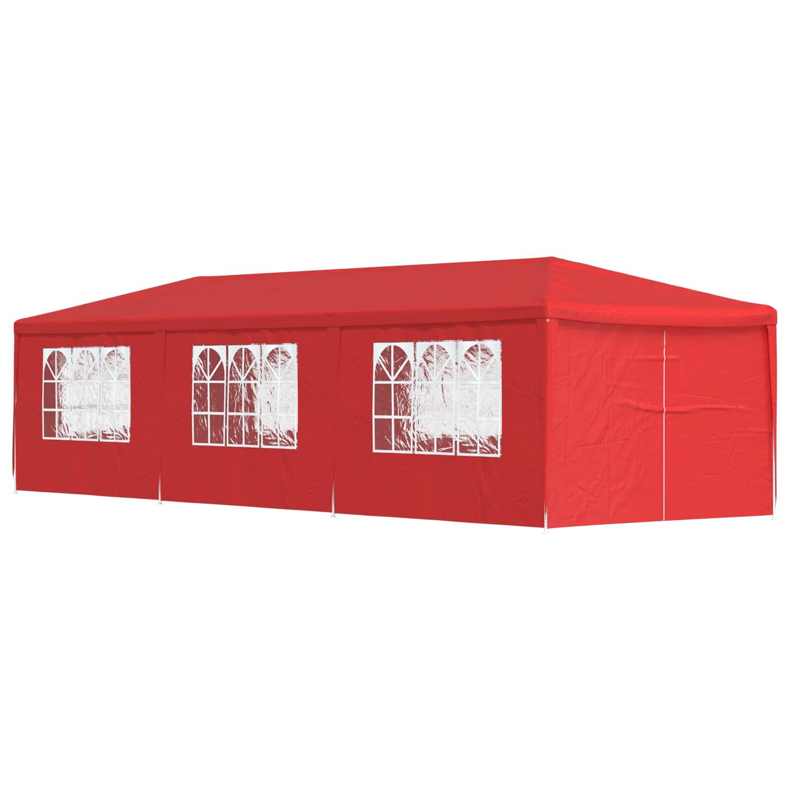 Walplus 900 x 300 x 255 cm PE Steel Frame Garden Party Tent - Red