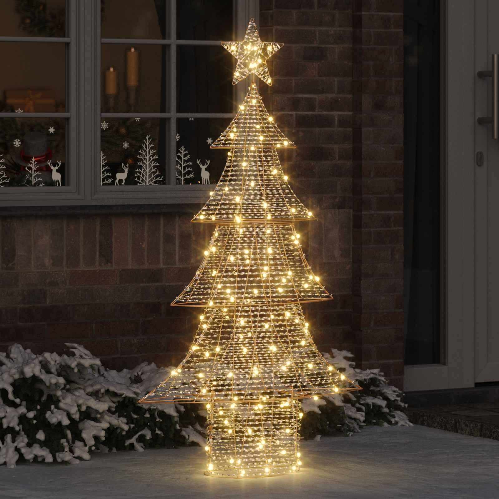 Walplus Artificial Christmas Tree - Warm White - 86 x 22 x 151 cm