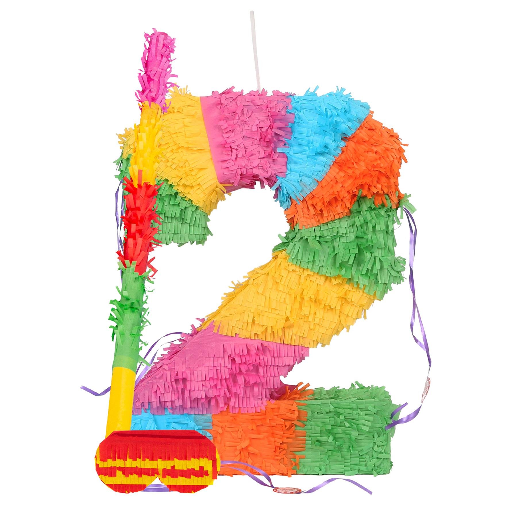Fax Potato Number 2 Cardboard Pinata with Stick and Blindfold Set - Multi