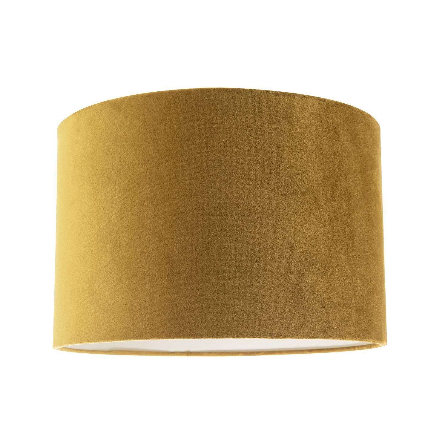 Happy Homewares Soft Velvet Dark Mustard Fabric Round Lampshade - 30cm