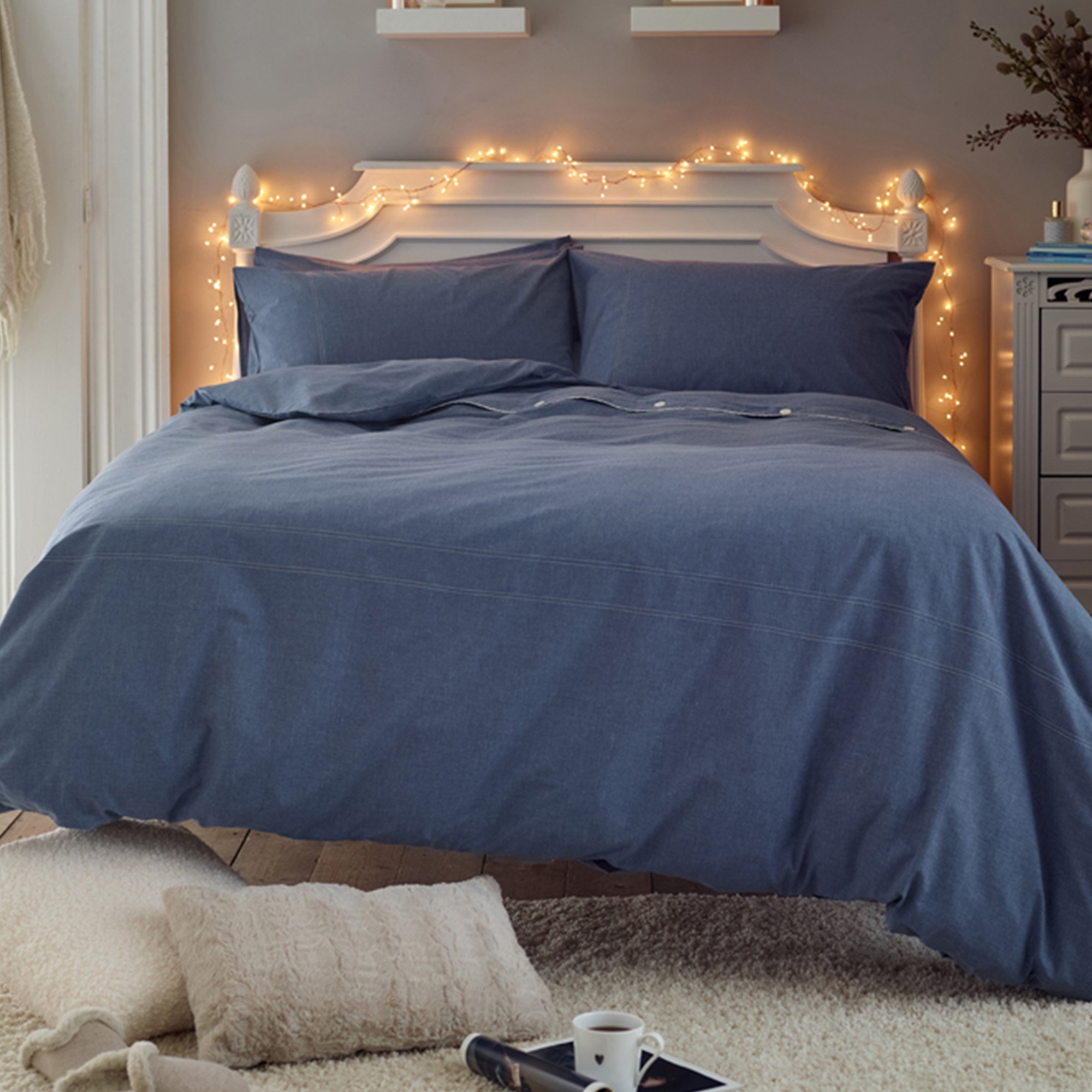 Deyongs Southwick Blue Floral Printed Duvet Set - Single
