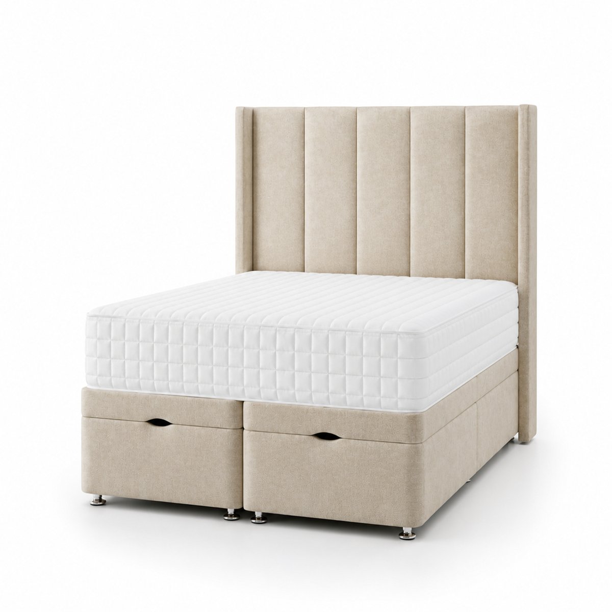 Comfy Deluxe  Margo   3ft Single  End Lift Ottoman Bed Set - Cream