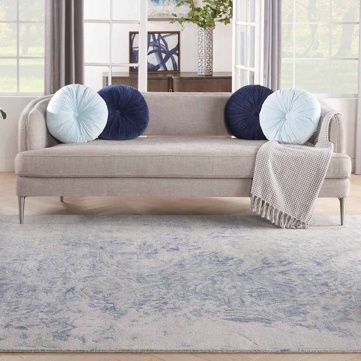 Mega Flooring Blue Handmade Abstract Rug - 259 x 351cm