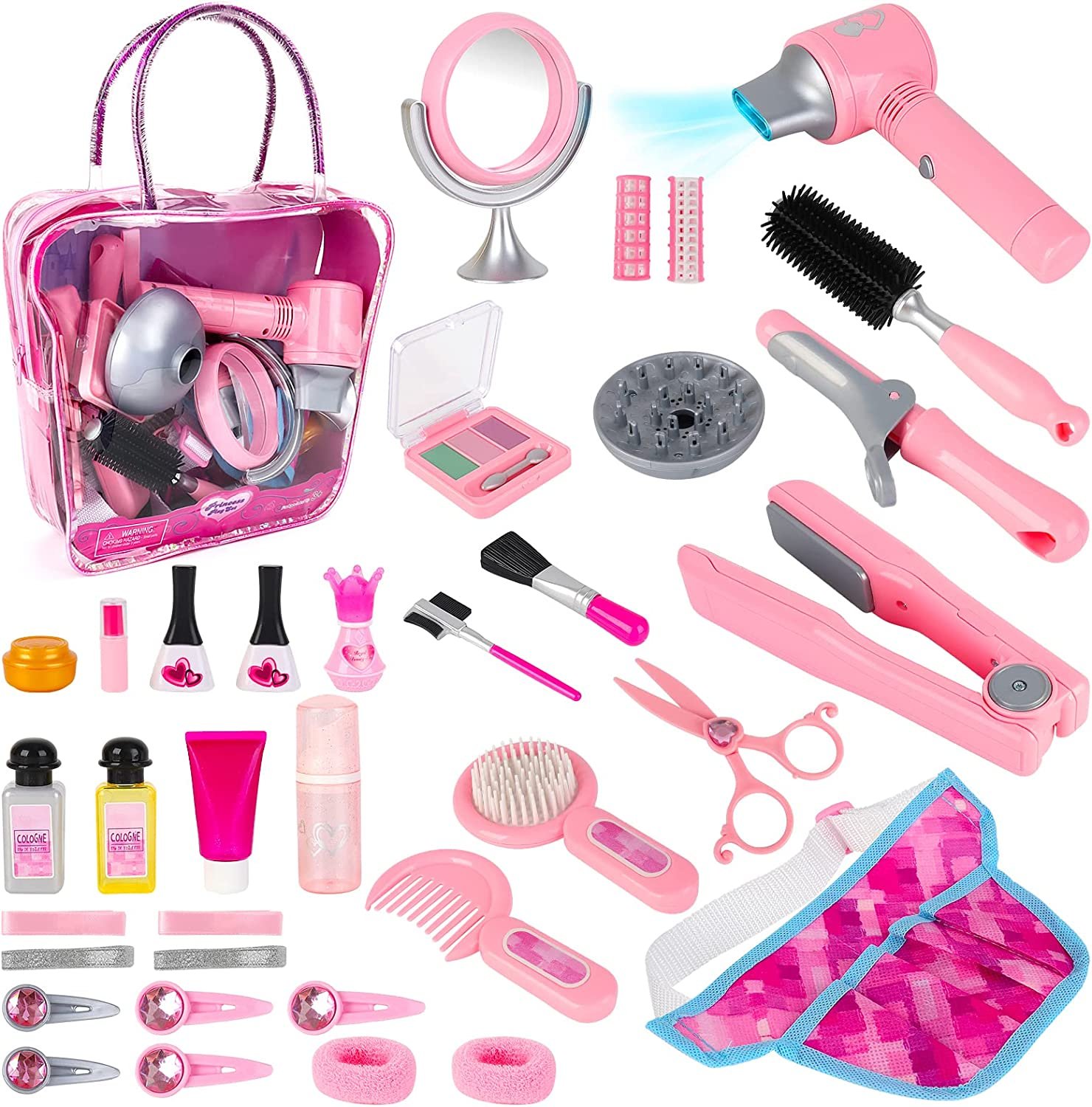 deAO Hair Salon Beauty Play Set - Pink
