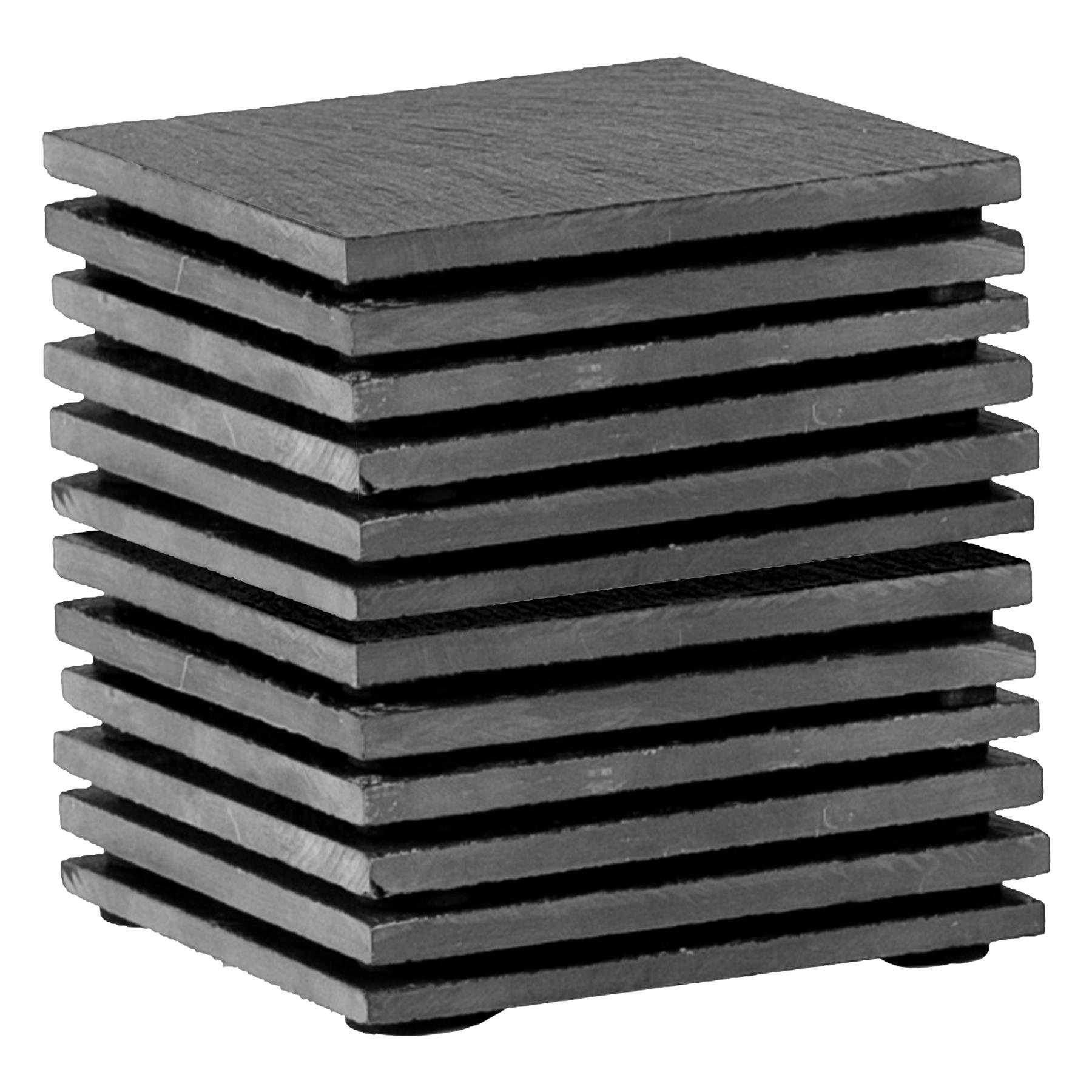Argon Tableware Linea Square Slate Coasters - Pack of 12