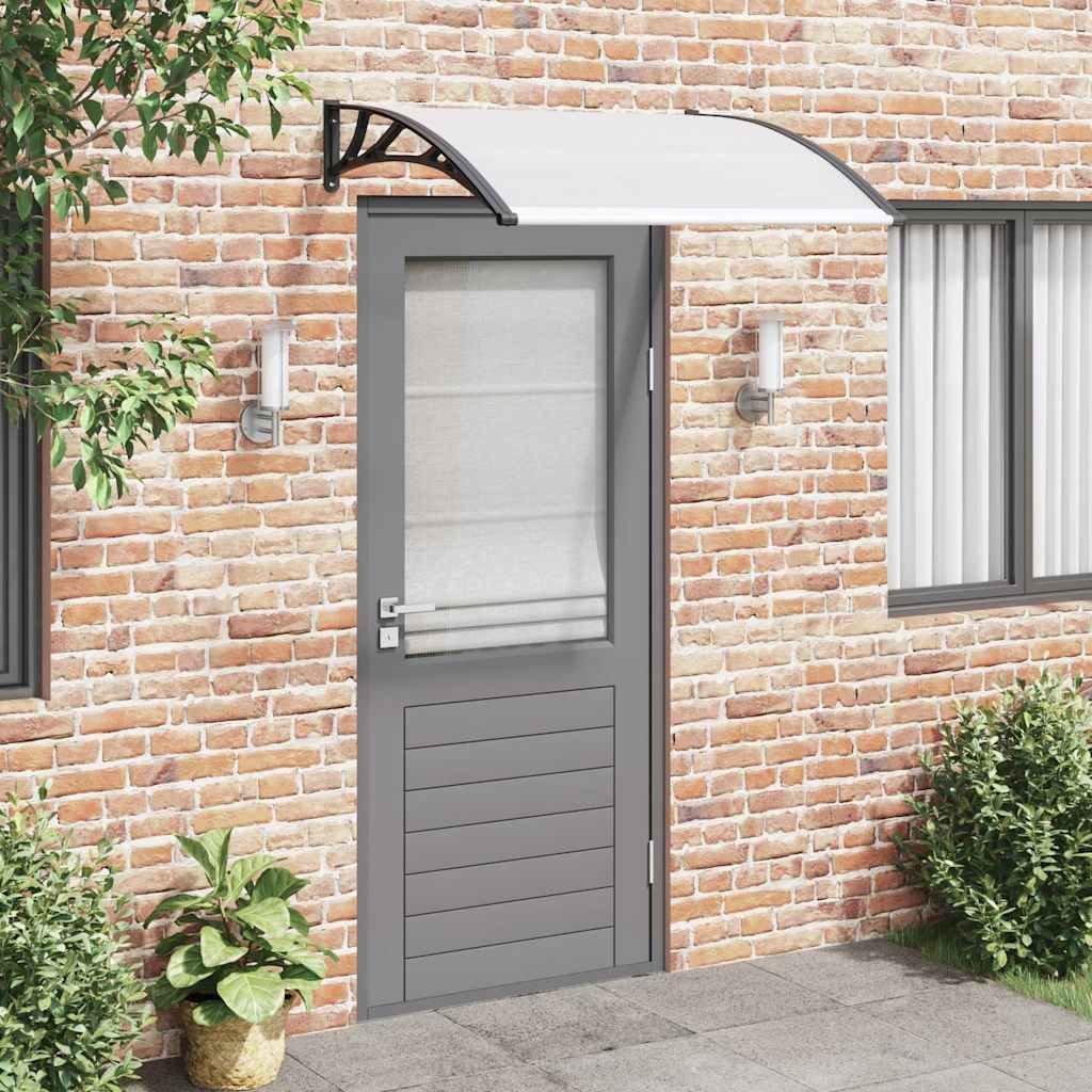Walplus Door Canopy - Black Brackets and Transparent Sheets - 120 x 100 cm