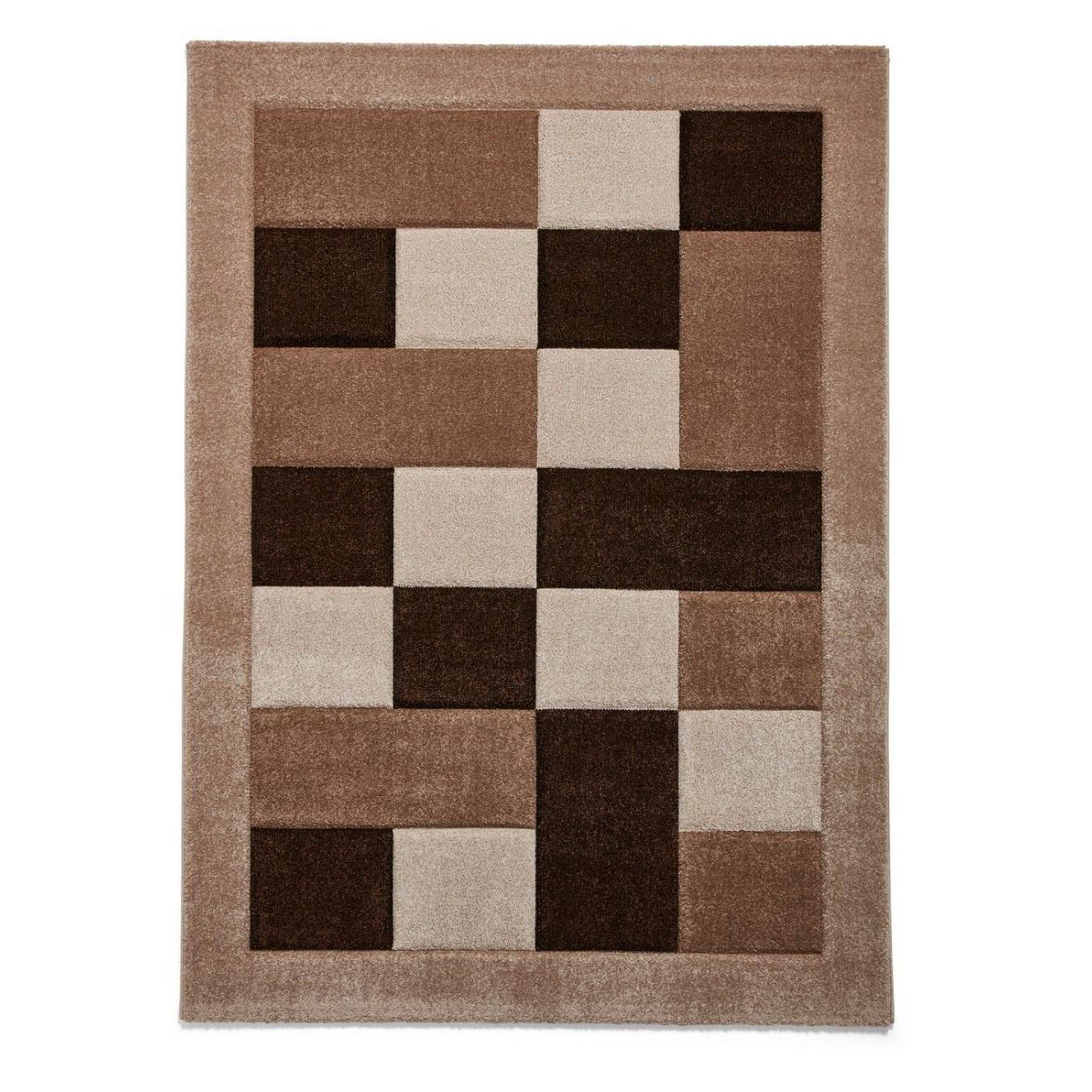 Mega Flooring Beige Modern Bordered Rug - 60 x 120cm