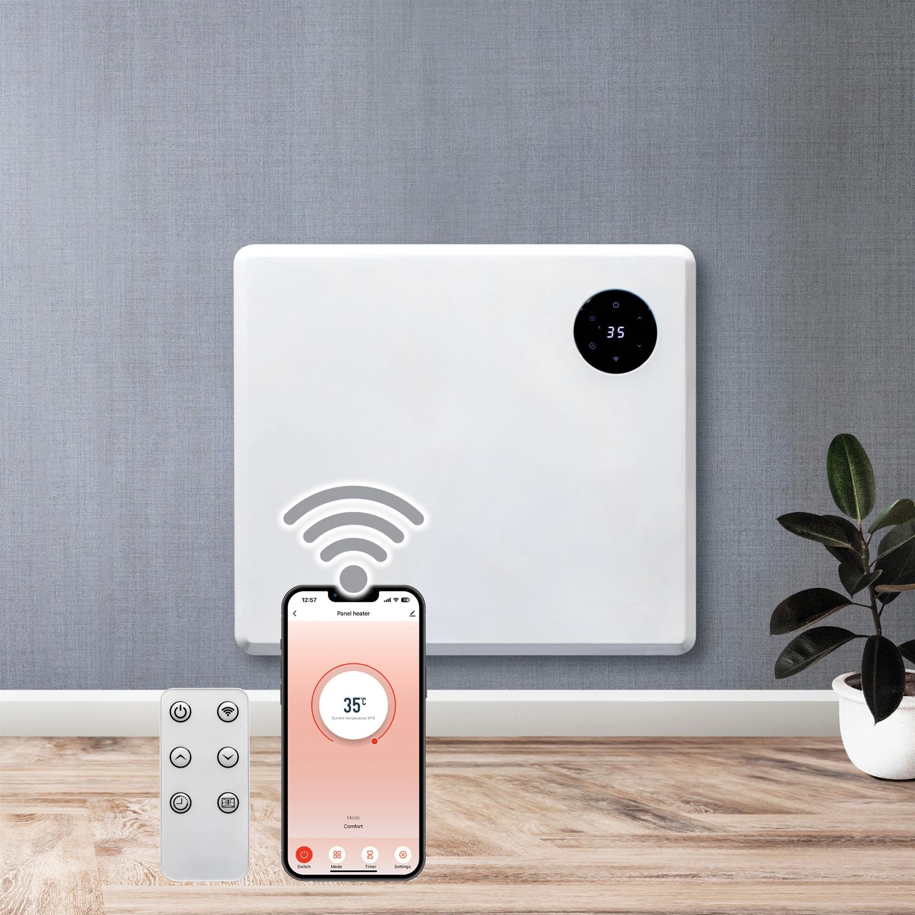 Purus 600W Smart WiFi Electric Panel Heater - White
