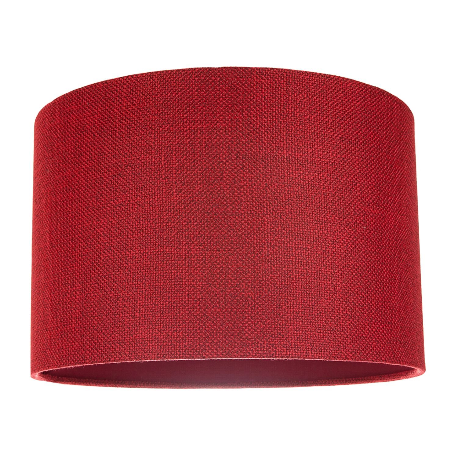 Happy Homewares Sleek Red Plain Natural Linen Fabric Drum Max Lampshade - 30cm