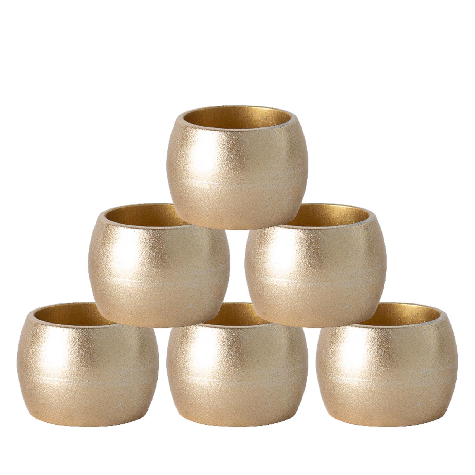 Argon Tableware Metallic Napkin Rings - Gold - Pack of 6
