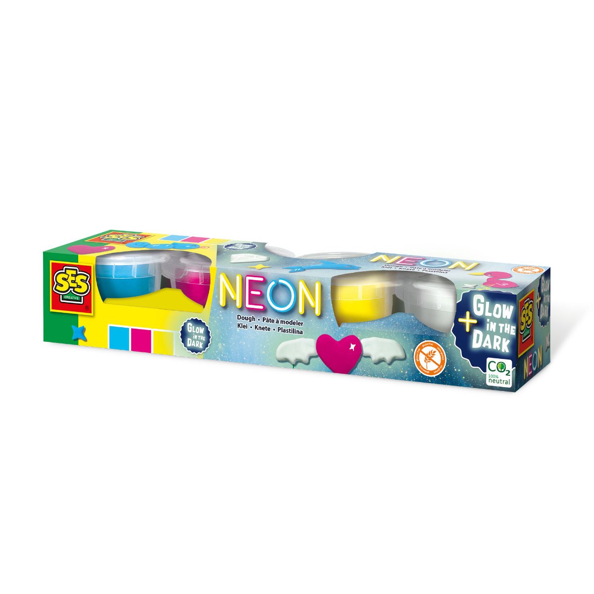 SES Creative Play Dough Neon And Glow In The Dark Model Set