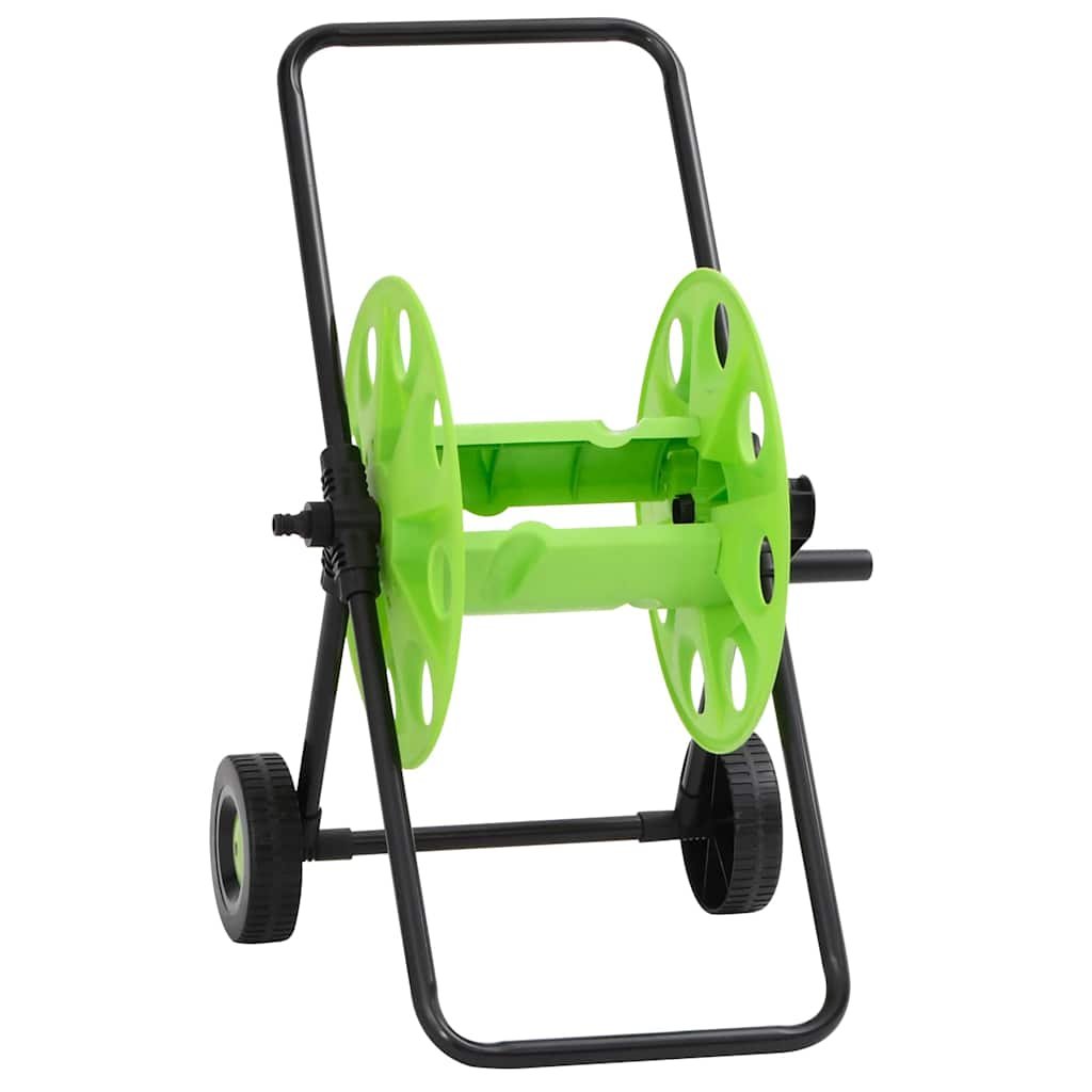 Walplus Galvanised Steel Hose Reel Cart for Hose - Green - 46 x 50 x 66 cm