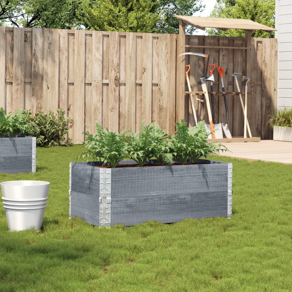 Walplus Wood Garden Planter - Grey - 100 x 50 x 41 cm