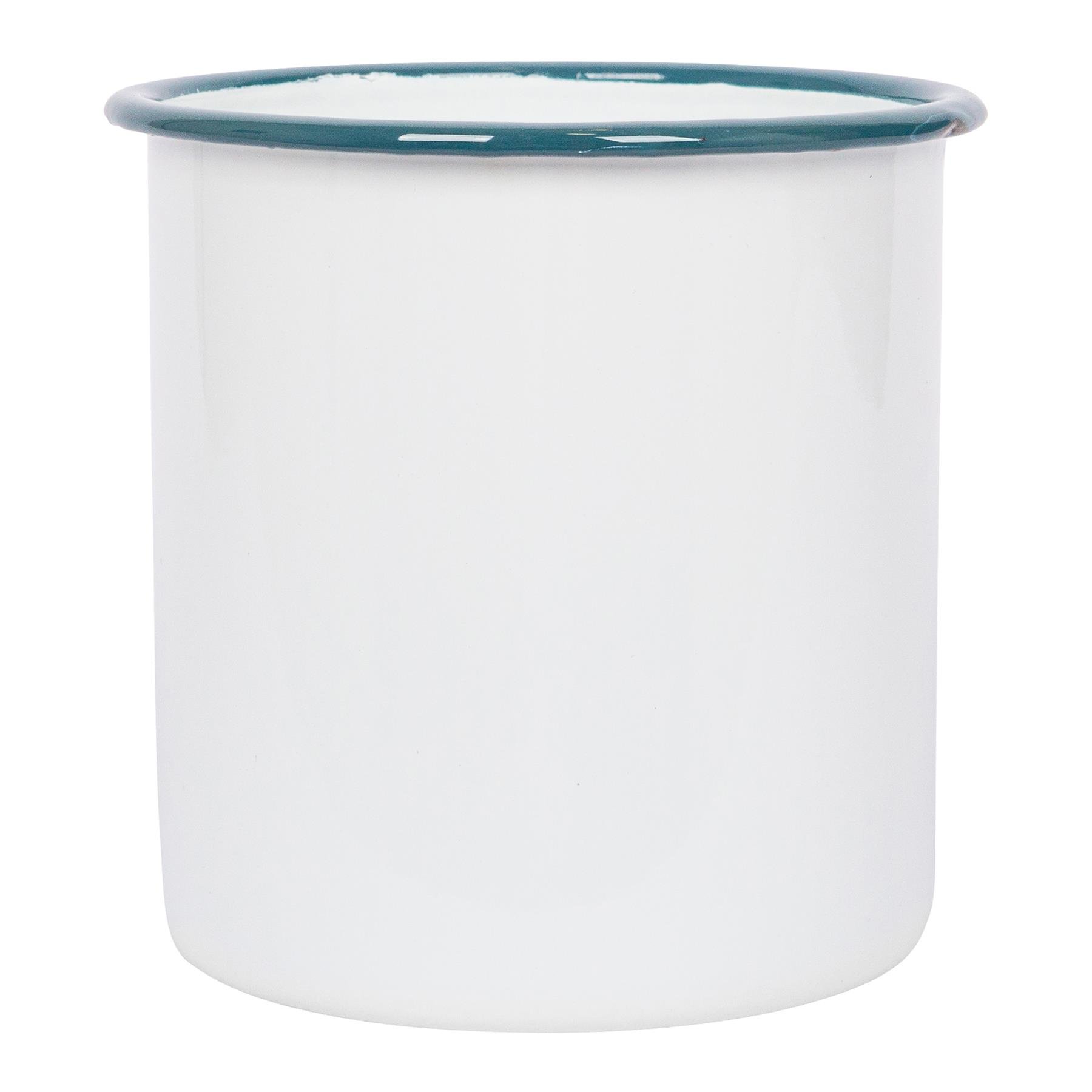 Argon Tableware White Enamel Utensil Holder - Green
