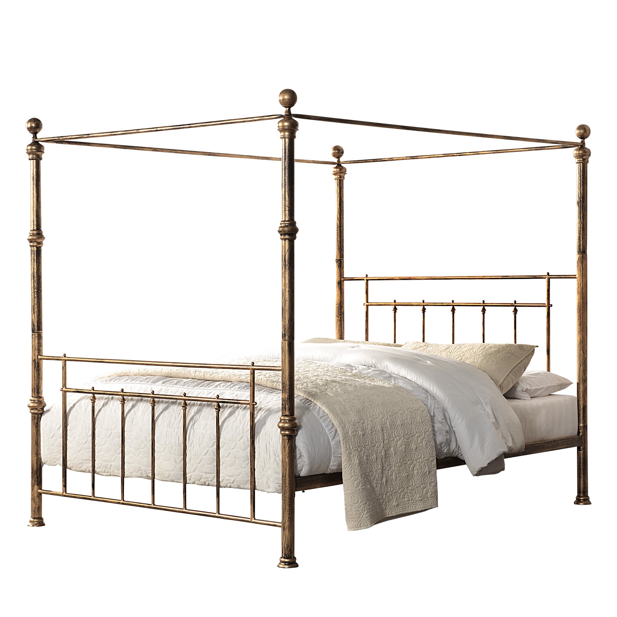 Slumberworks Welwyn Vintage Double Bed Frame – Brass
