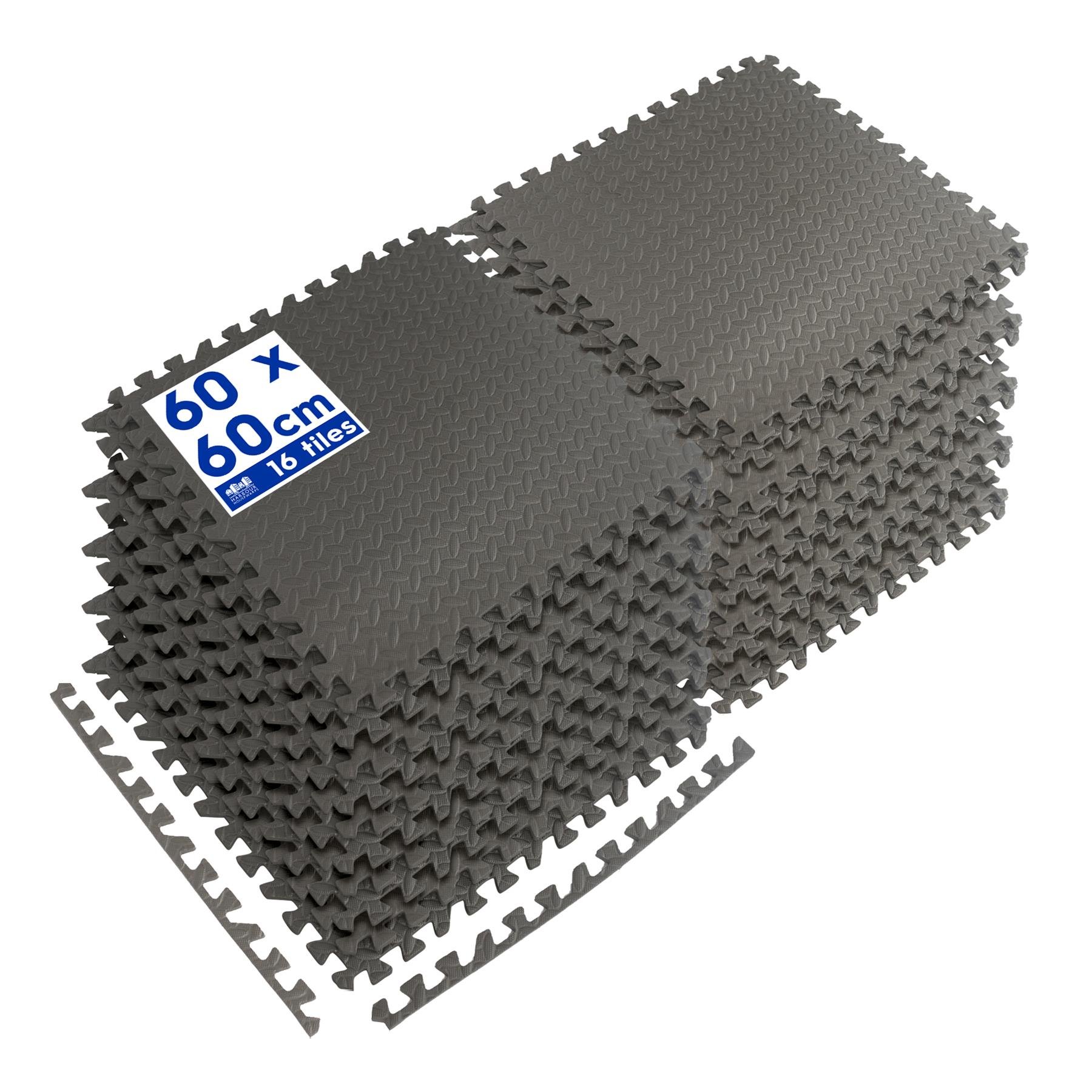 Harbour Housewares Interlocking Gym Flooring Mats - 60 x 60cm - Pack of 16
