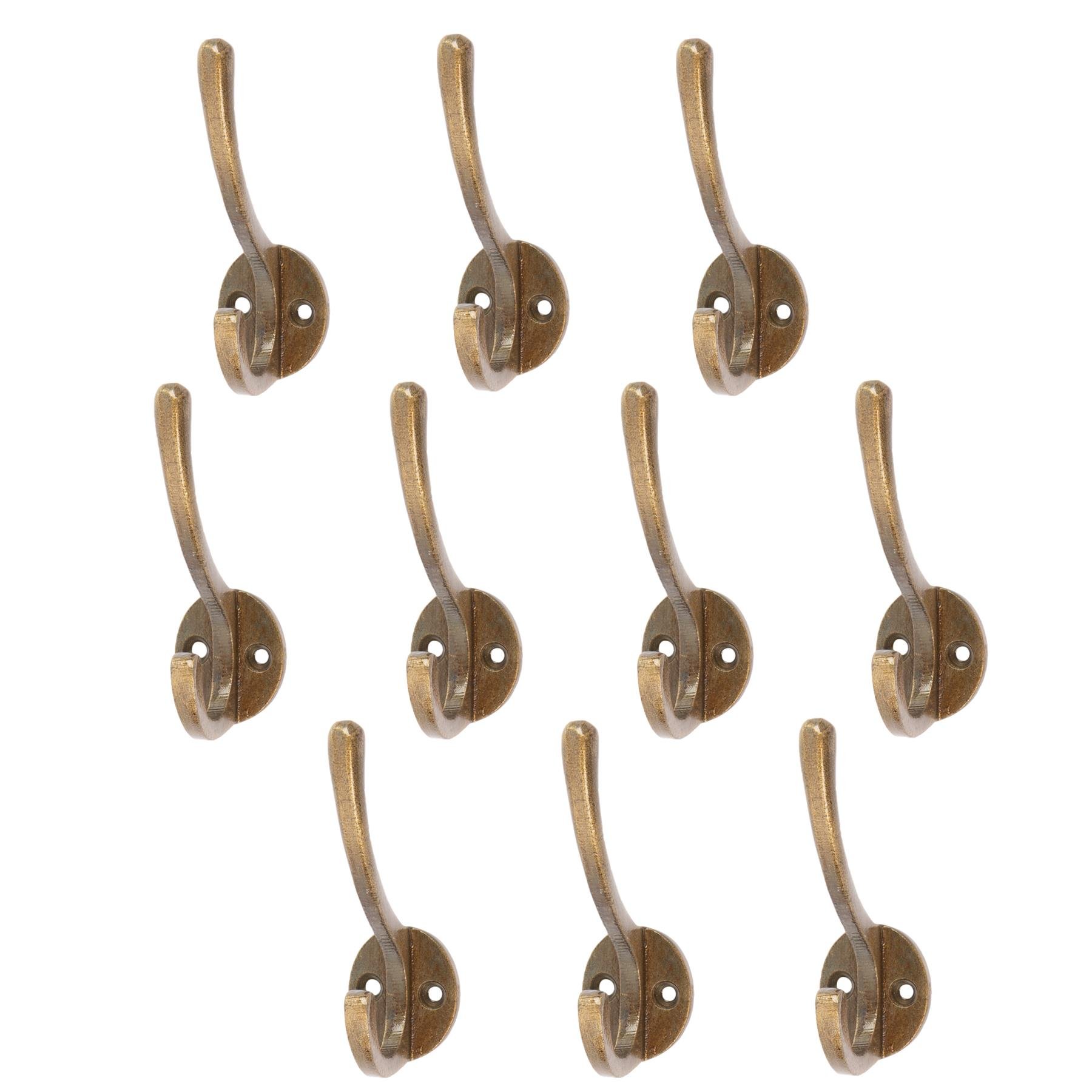 Hammer & Tongs Hat & Coat Hook - Brass - Pack of 10