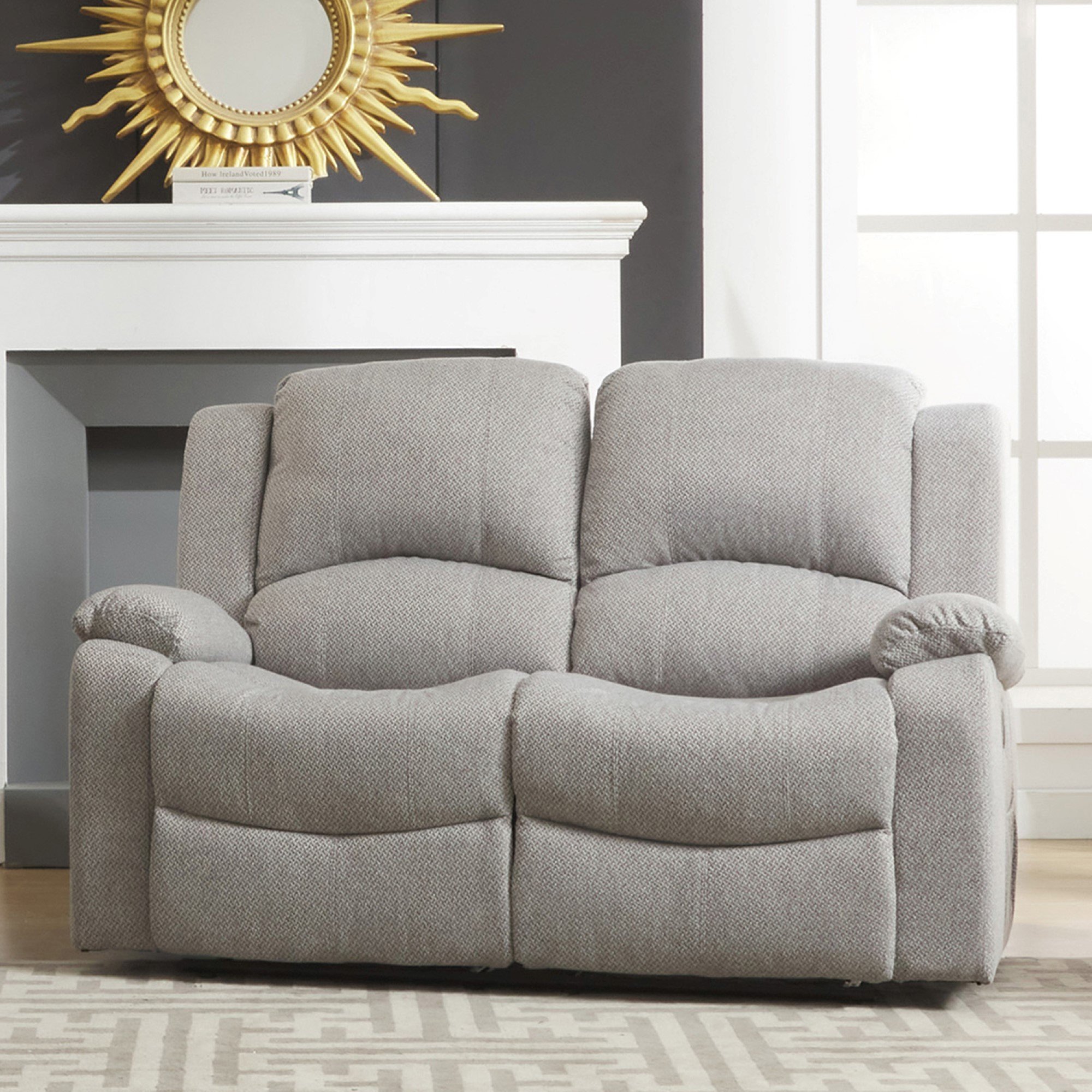 Artemis Home Marldon 2 Seat Manual Recliner Sofa - Light Grey