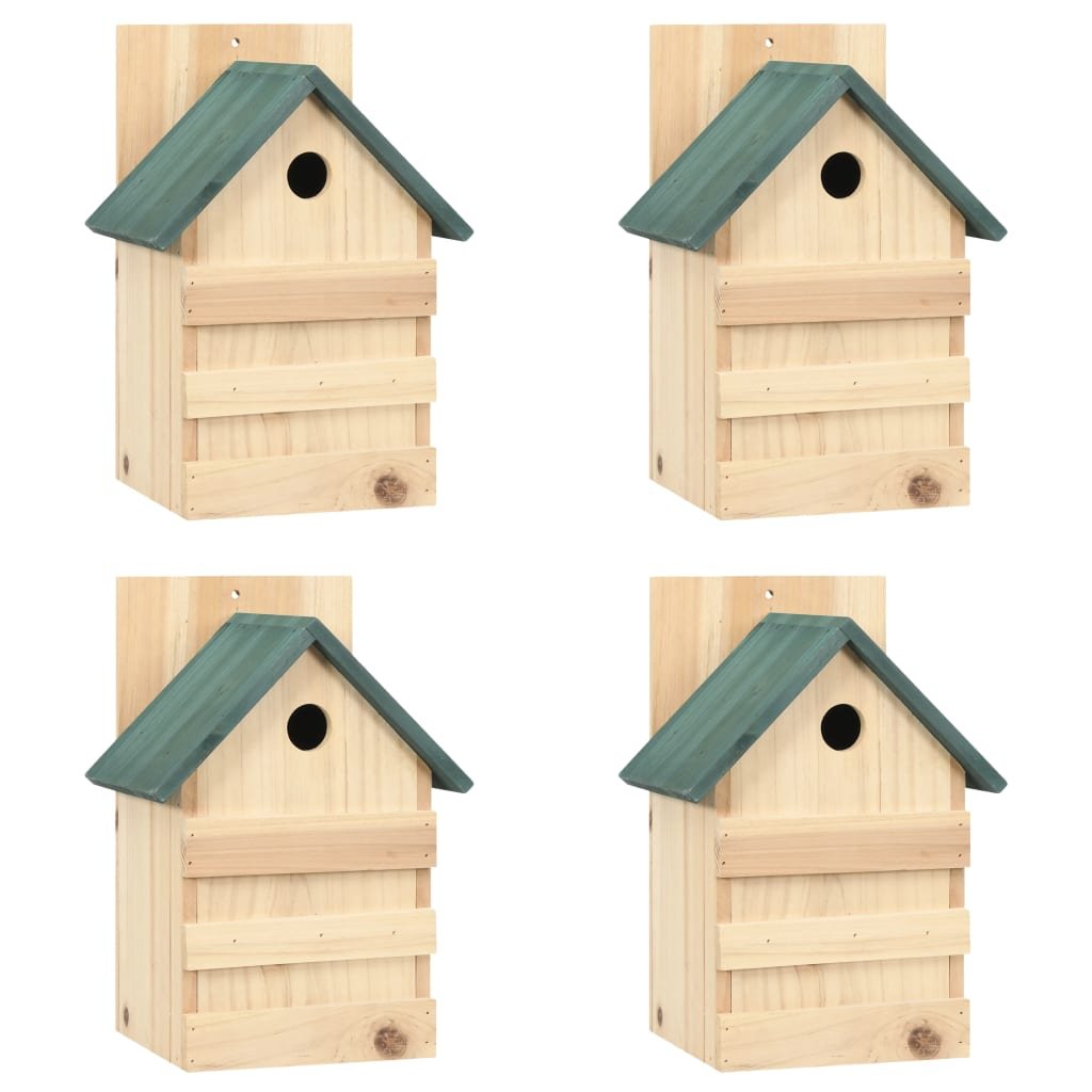 Walplus Pack of 4 Wood Bird Houses Firwood - 23 x 19 x 33 cm