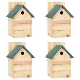 Walplus Pack of 4 Wood Bird Houses Firwood - 23 x 19 x 33 cm