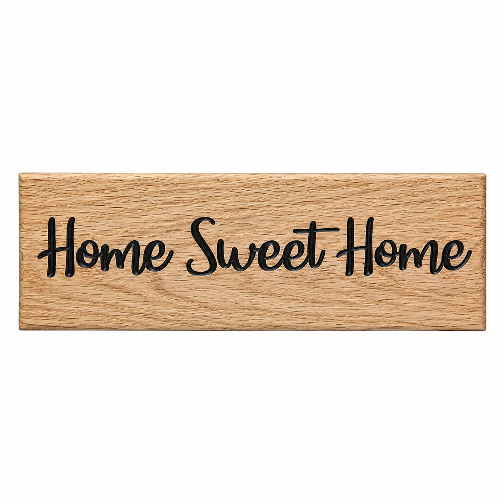 Peak Heritage Engraved Oak Sign - L30cm - Home Sweet Home