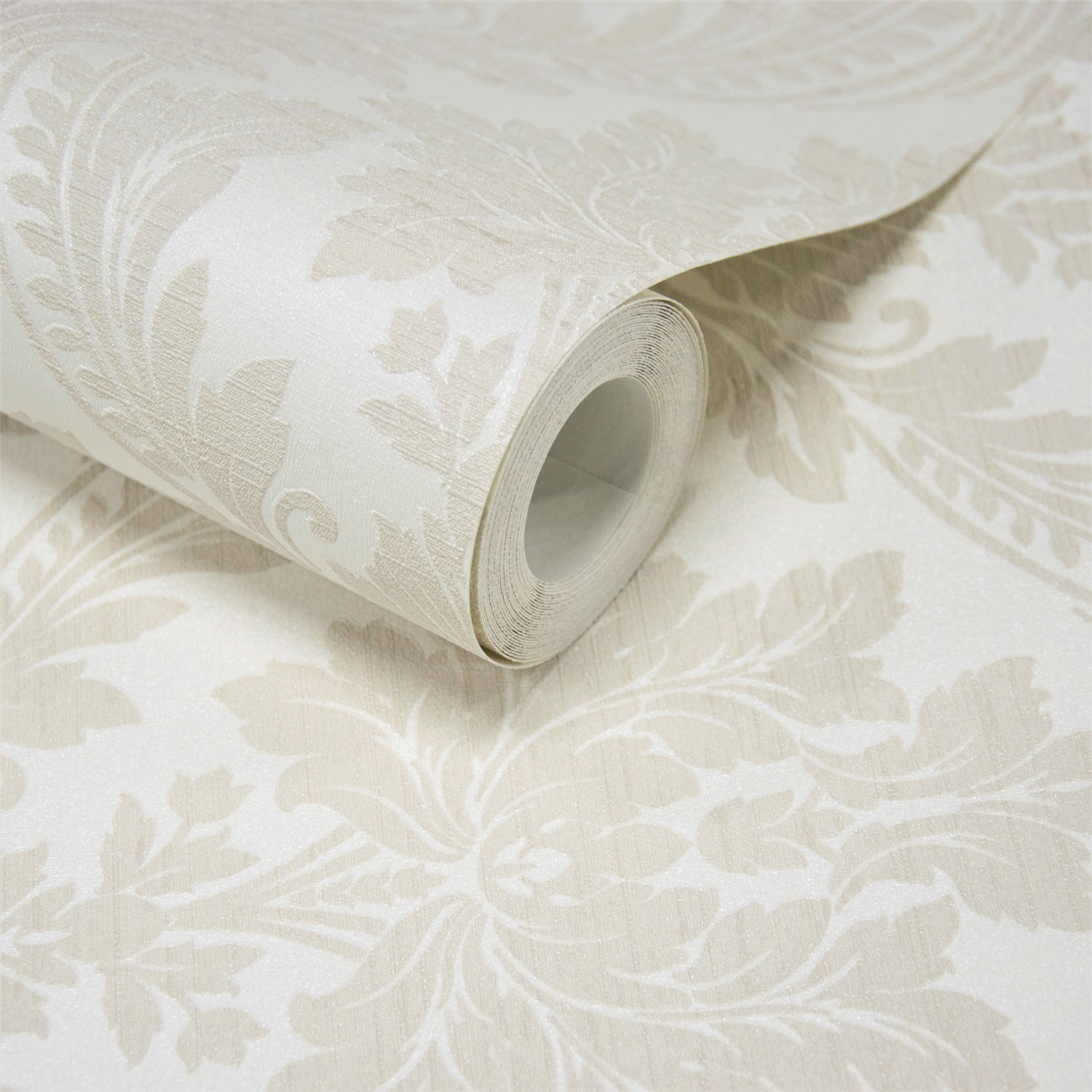 Grandeco Pattano Classical Damask Wallpaper - Cream